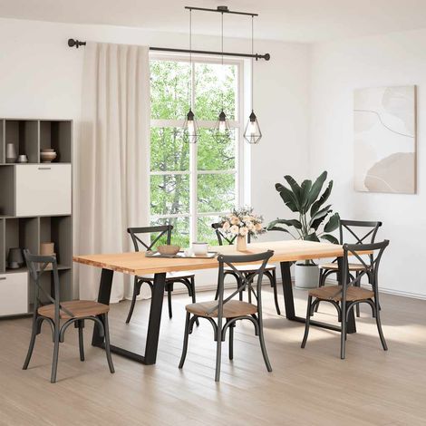 vidaXL Dining Table Legs U-Shaped 2 pcs Black 100x(72-73) cm Steel (1/5)