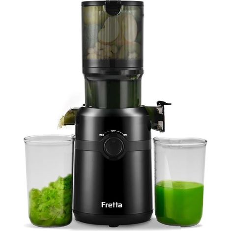 Extracteur de jus, Fretta Extracteur de jus de fruits et légumes, Slow Juicer Grand diamètre de 108 mm, 1L Très grande capacité,120