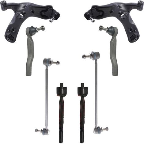 KIT BRACCIO OSCILLANTE 8 PEZZI COMPATIBILE CON TOYOTA VERSO (R2) 2.0 D-4D (AUR20, AUR / Kit Sospensione Completo OE/OEM / Bracci Oscillanti + Testine Sterzo / Sostituzione Diretta OEM
