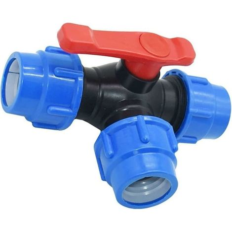 Ball Valve20/25/32/40/50/63mm Pe Pipe Quick Connect Pvc Three Way Ball Valve Quick Switch T-joint (size : 25mm) (1/5)