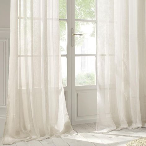 Atmosphera – Rideau voilage 140x240cm – Ivoire – Polyester – 8 œillets pour une installation facile – Élégant et lumineux