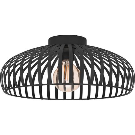 Plafoniera Minimal Mogano 3 Acciaio Nero 1 Luce E27 (1/2)