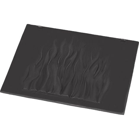 KOTARBAU® Plaque Fonte Pour Cheminée - 46 x 35 cm - Anthracite - Décorative - Plaque Fonte pour Insert Cheminée - Résistante à la Chaleur - Motif Flammes (1/5)