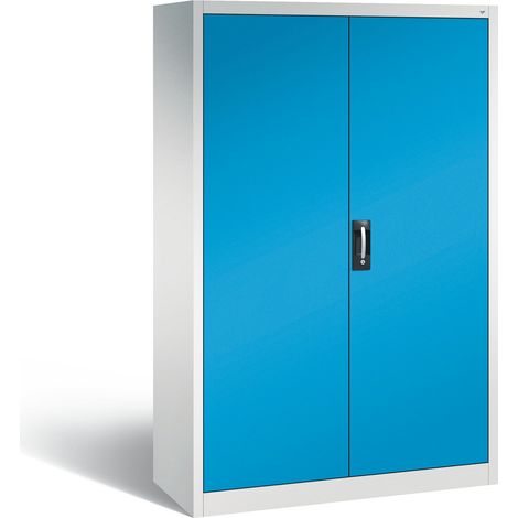 C+P Werkzeugschrank mit Drehtüren, innen 4 Böden, H1950xB1200xT500mm Front Lichtblau Korpus Lichtgrau (1/5)