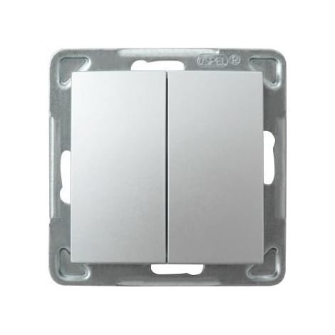 Impression Silber pt/ Zweiergruppen-Leuchterverbinder ohne Rahmen