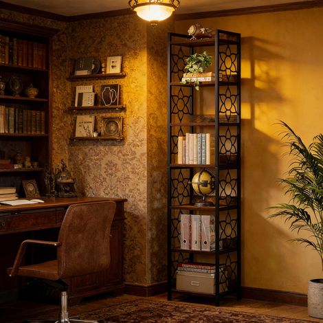Bibliothèque élégante,étagère d’angle à 7 étages,support à plantes (étagère d’angle uniquement) (1/5)