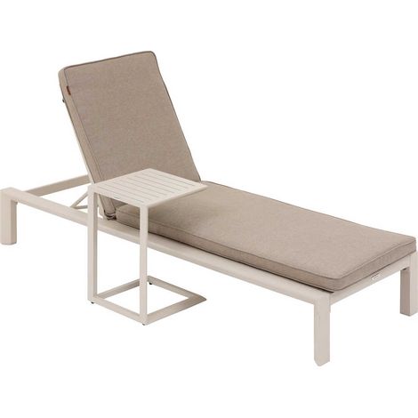 Transat en aluminium évasion Argile + Table d'appoint - Hespéride