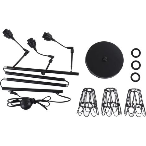 Lampe sur pied industrielle ferme, lampe d'arbre avec 3 abat-jour goutte élégants pour salon chambre, prise US 85-265V (1/5)