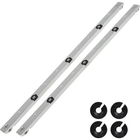 2 x Barre Coulissante pour Glissière à Rainure en T, 9,5 x 19 x 450 mm, Coulisseau en Aluminium de Guide à Coupe d’Onglet pour Scie à Table, Perceuse de Table, Scie à Ruban, Menuiserie (1/5)