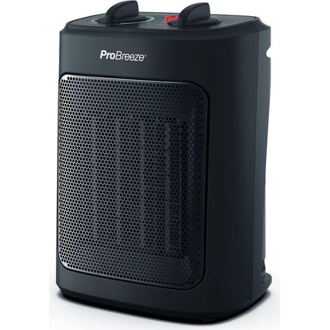 Mini Radiateur Céramique 2000 W - 3 Niveaux de Puissance - Chauffage d'appoint Compact pour bureau, chambre, salon - Noir (1/5)