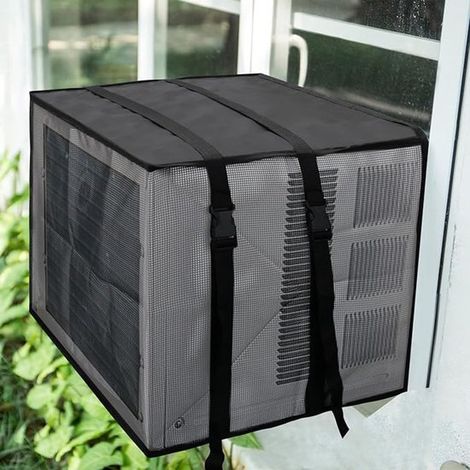 Housse de protection extérieure en maille noire pour climatiseur, 70 x 47 x 57 cm (1/5)