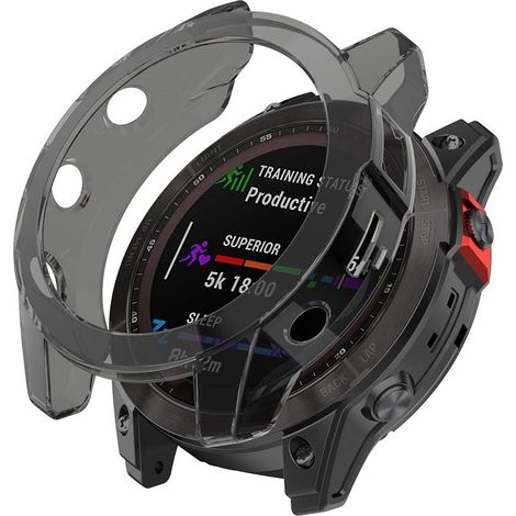 Funda para Garmin Fenix 7X, color negro transparente. (1/5)