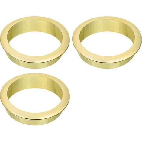 Canaletas para cables de escritorio - Anillos decorativos para cajas de cables de muebles y gestión de cables de ordenador (3 piezas, dorado brillante) (1/4)