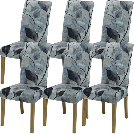 Stuhlbezüge 6er Set, Jacquard-Stretch, waschbar, für Esszimmer, Küche, Büro (1/5)