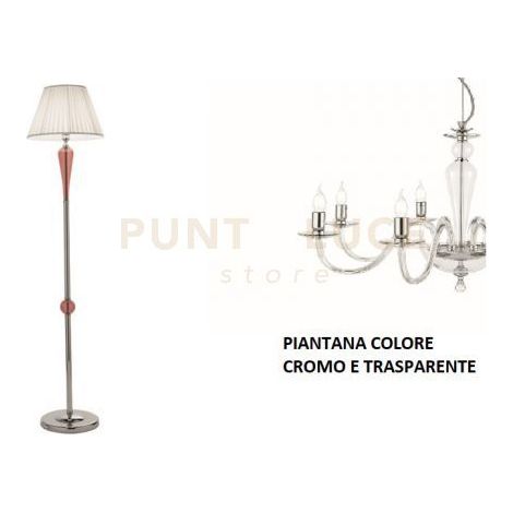 PIANTANA PAGANINI CRISTALLO/CROMO 1 LUCE ATTACCO E27 H.153+26CM