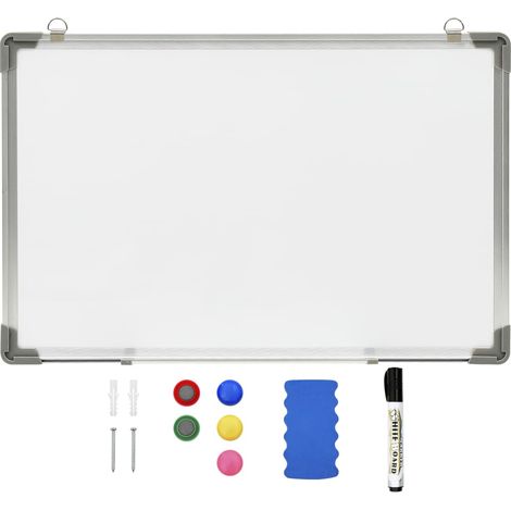 vidaXL Lavagna Magnetica Bianca Cancellabile a Secco 60x40 cm Acciaio