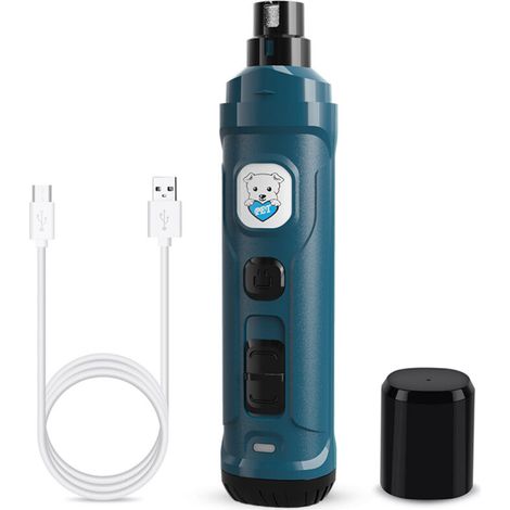 Pince à ongles pour chien avec 2 lampes LED - Pince à ongles électrique puissante à 2 vitesses pour chiens et chats, professionnelle, silencieuse et sans douleur (1/5)