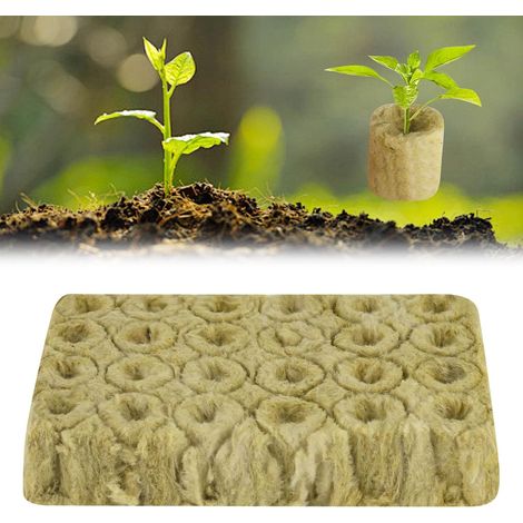 24 Pack Rock Wool Cube, Rock Wool Set, Rock Wool Growing Mat, Hydroponics Bottomless Growing Mat, Rock Wool Cube, Rock Wool Cube for (1/5)