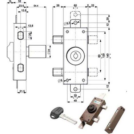Serrure Ferroglietto Triplex 34 34328 Mottura