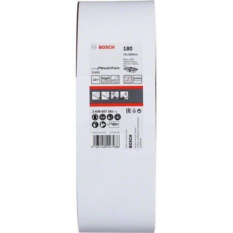 2608607261 - Set di nastri abrasivi da 10 pz. X440 75 x 533 mm, P180 , BEST for LEGNO+VERNICE (1/3)