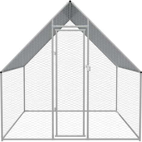 Maison Exclusive - Gabbia per Polli da Esterno in Acciaio Zincato 2x2x1,92 m