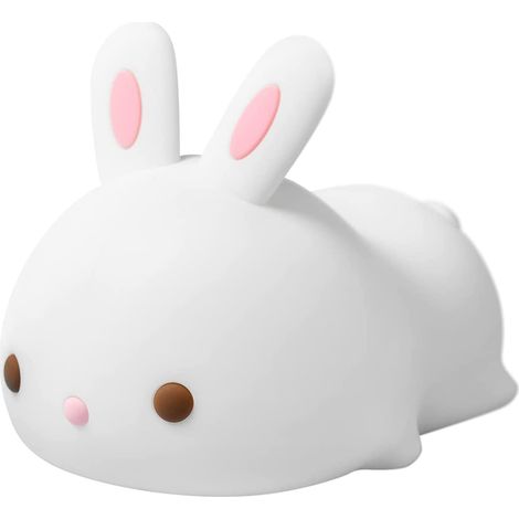 Veilleuse pour enfants, veilleuse LED pour bébés, lampe d'allaitement pour la chambre d'enfant, lampe de chevet lapin, lampe tactile USB en silicone à intensité variable, veilleuse douce et mignonne p