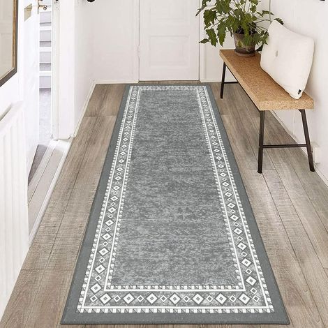 Tapis Couloir Long Lavable en Machine Tapis Cuisine Devant Evier Antidérapant Tapis de Couloir 60 x 180 cm Tapis de Cuisine Passage Vintage Descente de Lit Chambre pour Salon, Entree, Buanderie (1/5)