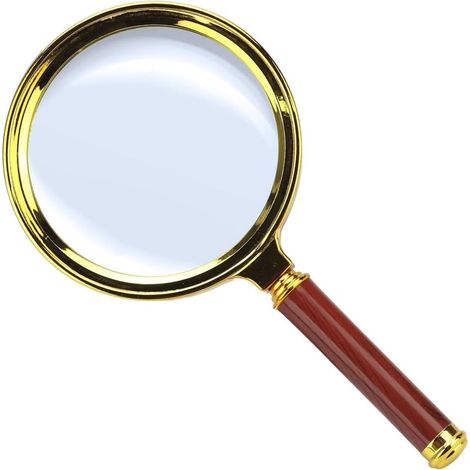 Loupe Grossissante x10 avec Poignée Effet Bois – Loupe de Lecture 90 mm à Lentille en Verre – pour Seniors, Lecture – Style Détective Sherlock (1/5)