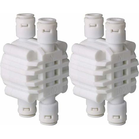 YMYNY 2 Stück 1/4 Zoll 4-Wege-Absperrventil mit automatischer Steckverbindung für Umkehrosmose-RO-Wasserfiltersystem (1/4)