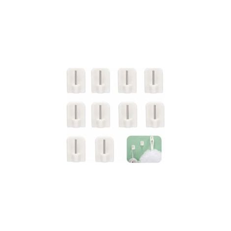 10Pcs Crochets Autocollants, Crochets Adhésifs, Supports pour Tringles, Tringle sans Percage Crochets Autocollants pour Barres de Rideaux-Crezuo