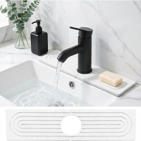 Tapis absorbant pour évier de cuisine en terre de diatomées, blanc, 40 x 10 cm (1/5)