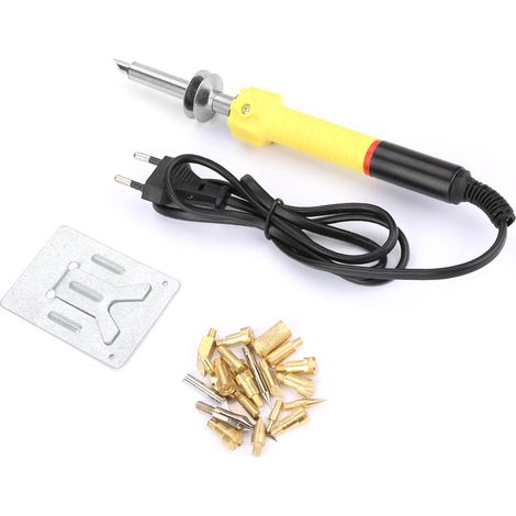 Kit d'outils pour gravure électrique sur bois avec pointes de stylo pyrogravure, prise UE 220V (jaune) (1/5)