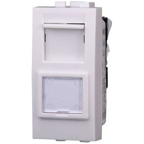 Prise RJ45 catégorie cat. 6 compatible Bticino Livinglight couleur blanc