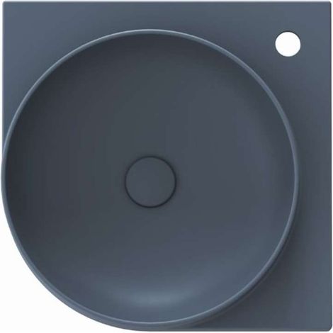 Ravak Yard - Lavabo de esquina de 45x45 cm, sin rebosadero, con orificio para grifo, Deepsea Blue XJX07245000 (1/5)