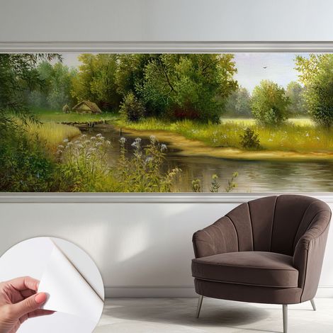 Papier peint autocollant adhésif avec imprimé motifs uniques apparence moderne Paysage rural 250x104 cm (1/5)