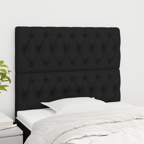 Tête de lit Noir 100x7x118/128 cm Tissu