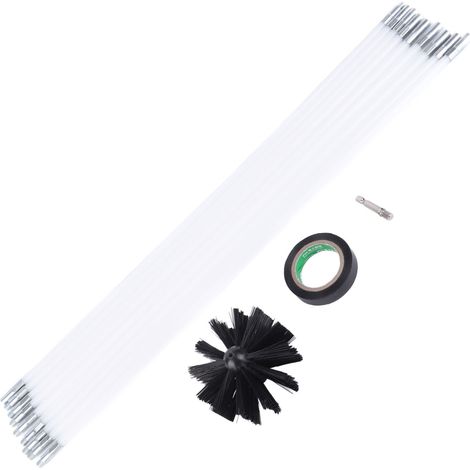 12 brosses flexible pour conduit de cheminée, tiges 16 pouces, nettoyage mur intérieur, accessoire perceuse pour sèche-linge (1/5)