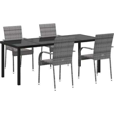 Maison Exclusive - Set da Pranzo per Giardino 5 pcs Grigio