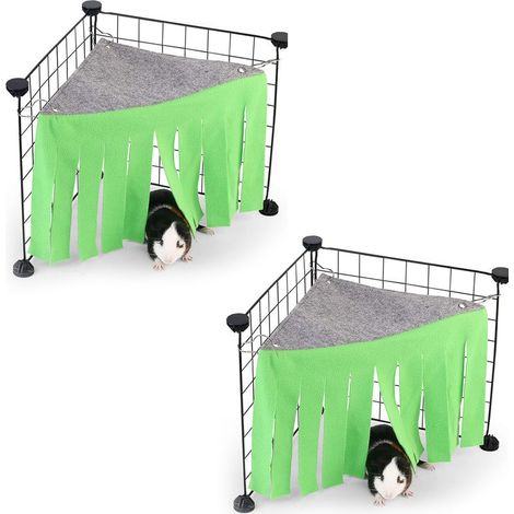 Kleintier-Versteckecke – Weiches Fleece- und Vliesstoff-Zelt – Für Meerschweinchen, Hamster, Chinchillas, Kaninchen und Mäuse – 2-teilig (1/5)