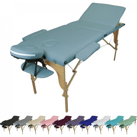 Table de massage pliante 3 zones en bois – Panneau Reiki – Housse de transport – Mousse épaisse 24kg/m3 – Supporte jusqu'à 250kg – Vivezen