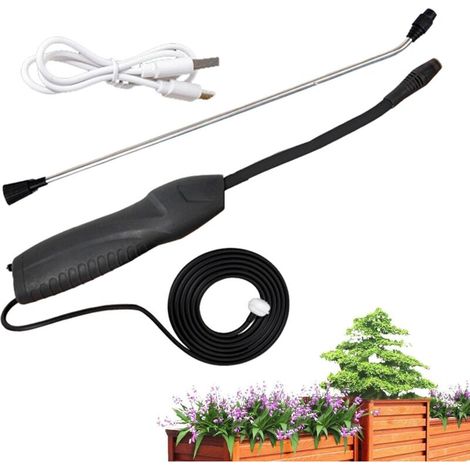Elektrische Gartenspritze, rostfreie Pflanzenspritze mit verlängertem Griff, akkubetriebene Pflanzenspritze mit 800 mAh und 2 m langem Schlauch, ergonomische Spritze
