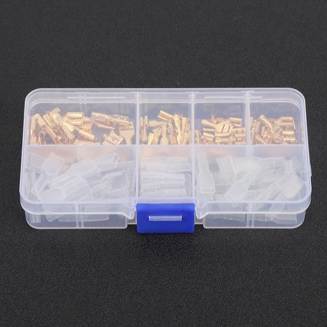 Jeu de 120 cosses en fil d'or et de cuivre (6,3 mm, 4,8 mm, 2,8 mm) avec étui de protection et boîte de rangement (1/5)