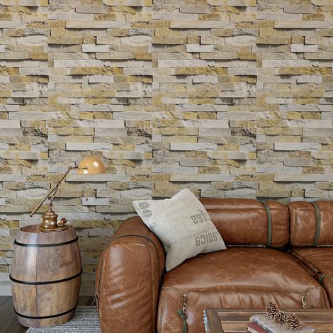 Papier Peint Brique 3d Papiers Peints Effet Briques 40cmx200cm Rouleau Adhesif Decoratif Meuble Vinyle Papier Peint Adhesif Mural Salon Cuisine Salle de Bain (1/5)
