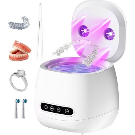 Pulitore dentale a ultrasuoni con funzione di sterilizzazione UV，45 kHz，con serbatoio di pulizia ricaricabile da 200 ml W190MAX (bianco) (1/5)