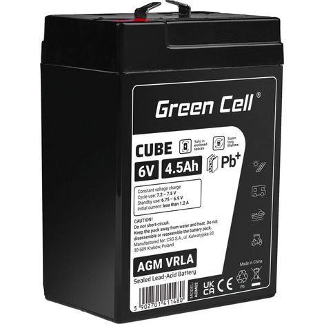 Green cell cube agm ip54 6v 4ah gel battery for scooters boats