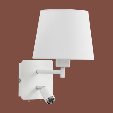 Applique Tête De Lit Room Liseuse blanche et abat-jour Blanc (1/3)