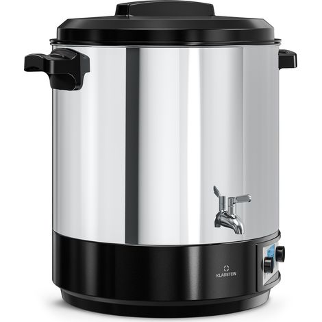 Klarstein Biggie Stérilisateur Numérique Bocaux 25 L en Inox avec Robinet en Acier Inoxydable, 2000 W, 30–100 °C, Écran LCD, Minuterie, Vin Chaud, Arrêt Automatique (1/5)