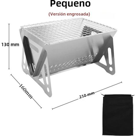 (Petit) Mini barbecue portable de camping au charbon de bois, barbecue pliable multifonctionnel en acier inoxydable (1/5)