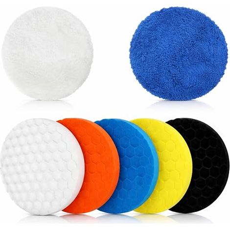 Polishing Pad 150 mm: Car Polishing Kit Suitable for Random Orbital Sanders and Automotive Beauty Paint Wax (1/5)