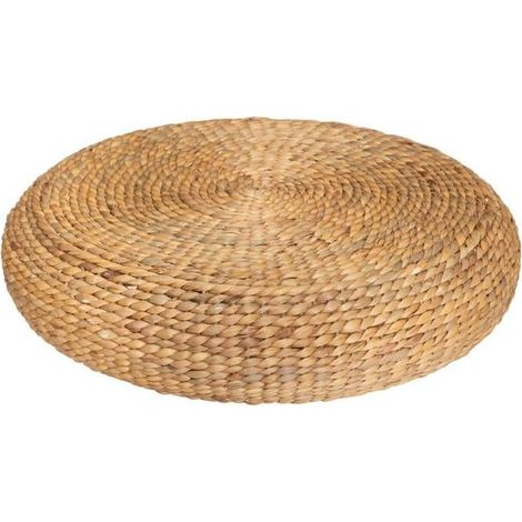 Pouf  jacinthe d'eau tressée D50 cm - Lin